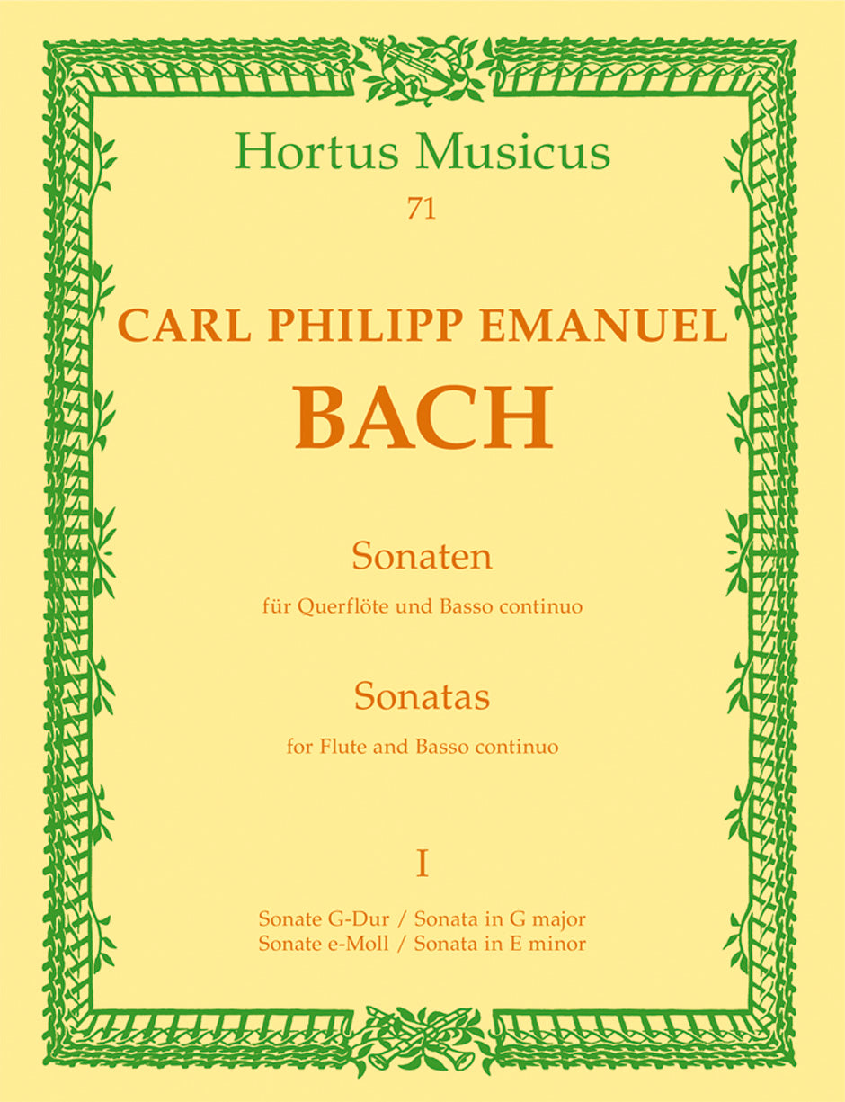 Bach CPE Flt Sonata No.1 Gmaj HM71
