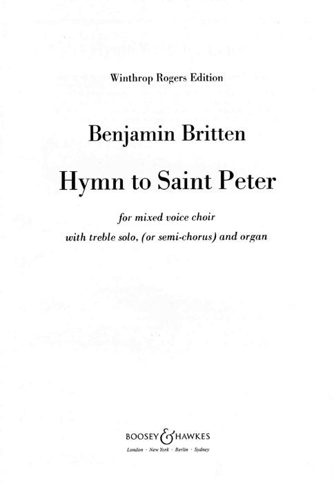 Britten Hymn to Saint Peter SATB BHP