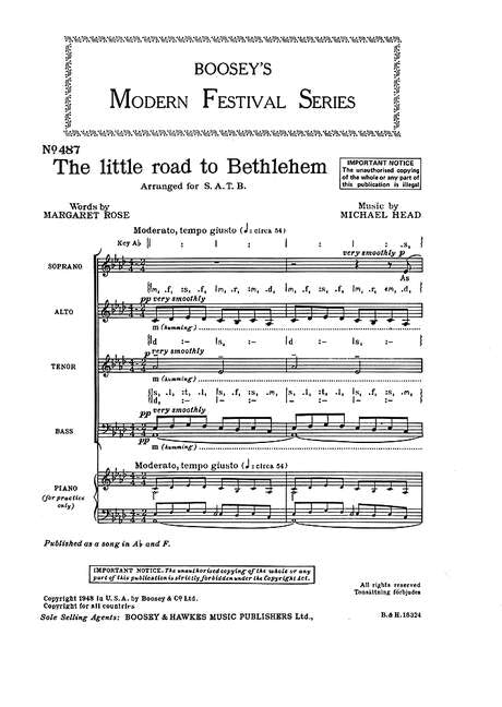 Head The Little Road to Bethlehem SATB9