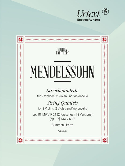 Mendelssohn String Quintets Parts EB