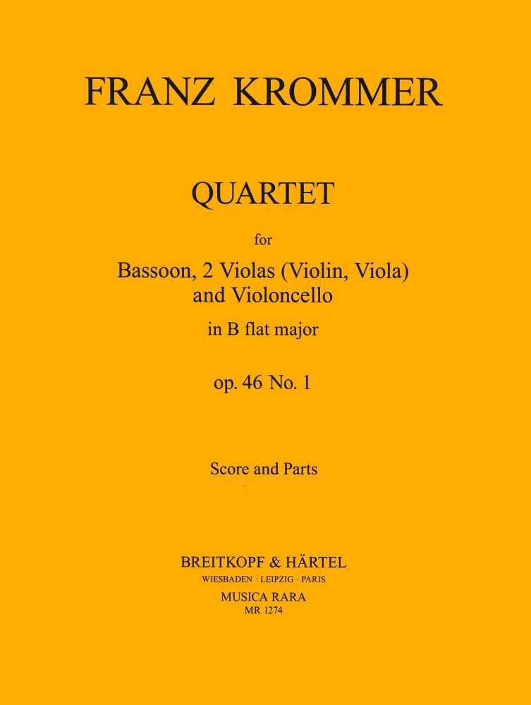 Krommer Quartet Bbmaj Op46/1 Bsn/Vln/Vl