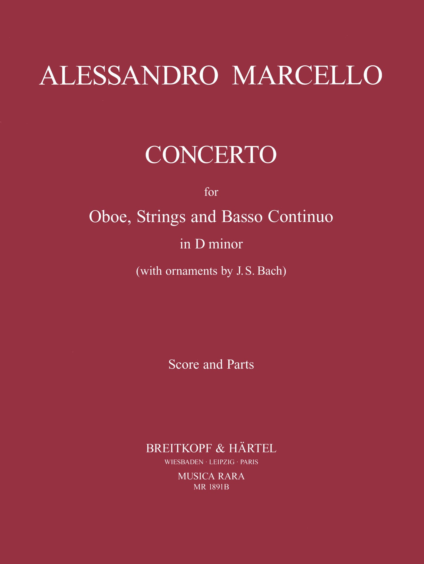 Marcello Oboe Concerto d min Sc&Pts MR