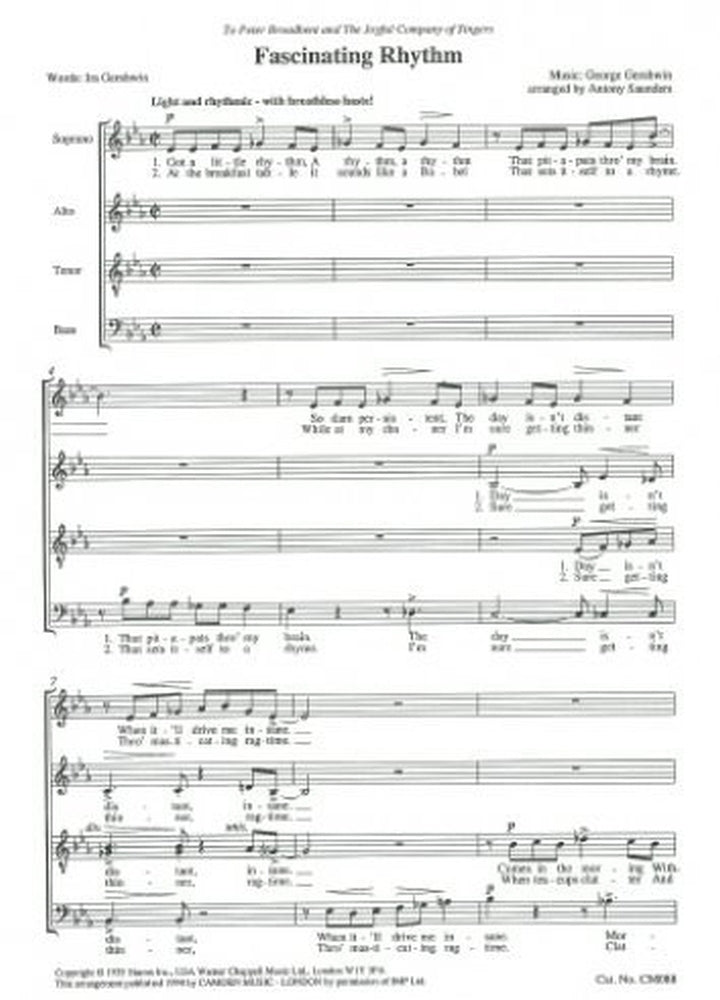 Gershwin Fascinating Rhythm SATB CM