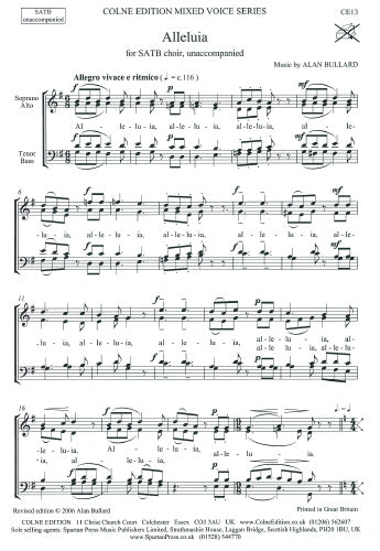 Bullard Alleluia SATB SP