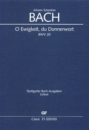 Bach O Ewigkeit Du Donnerwort V/S CV