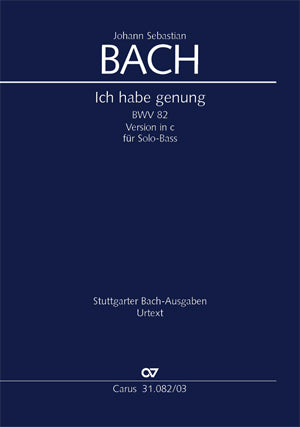 Bach Ich Habe Genung Solo Bass V/S CV