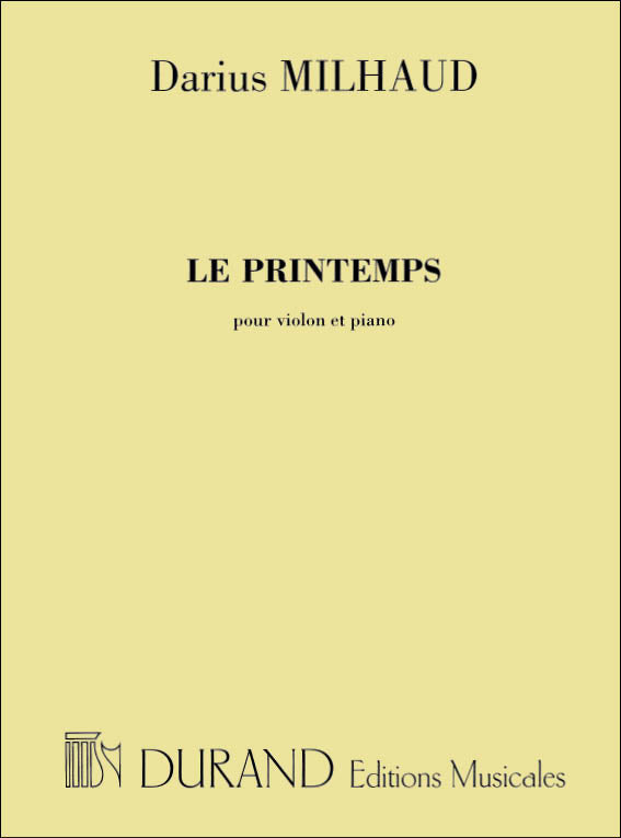 Milhaud Le Printemps Vln Durand