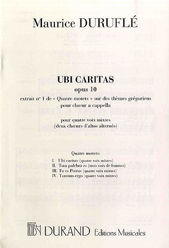 Durufle Ubi Caritas SATB Op.10 Durand M