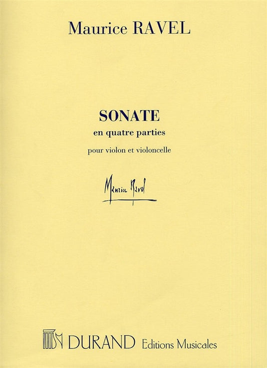 Ravel Sonate en quatre parties Vln/Vc D