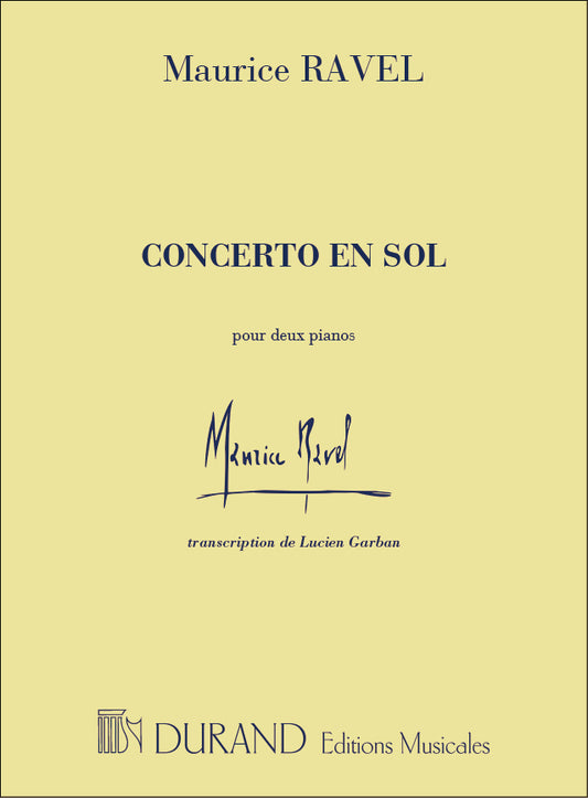 Ravel Pno Concerto G maj 2 Pno Durand