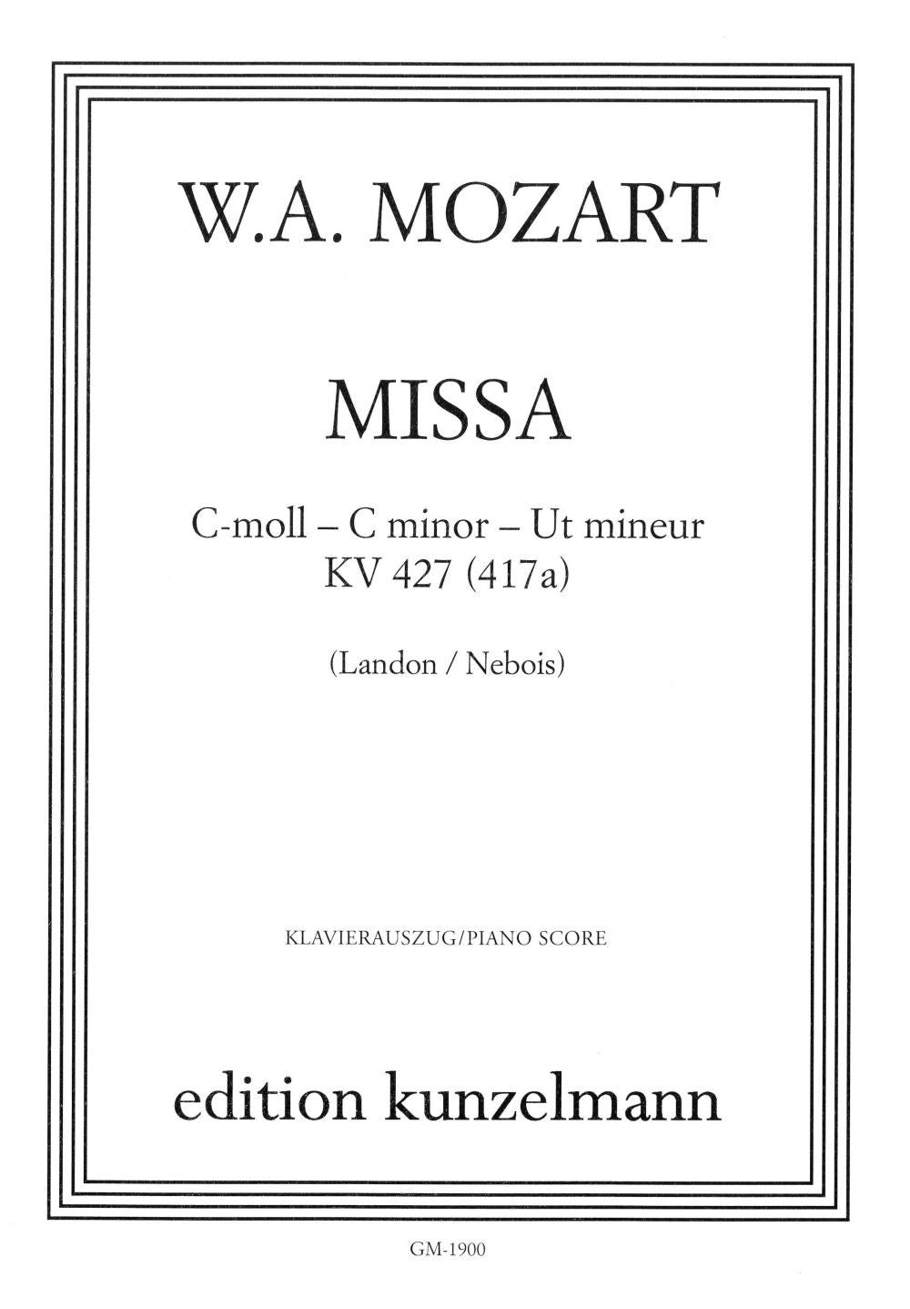 Mozart Missa c min KV427 V/S GM1900 rep