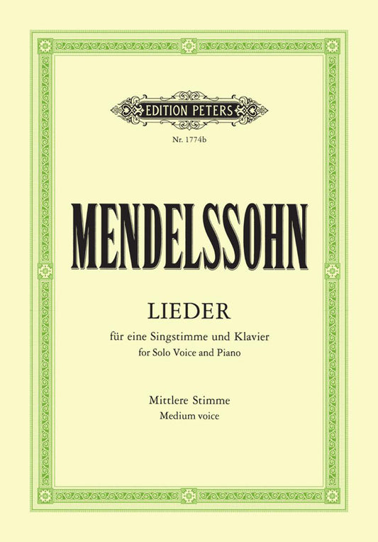 Mendelssohn Lieder Comp Songs Med Voc P
