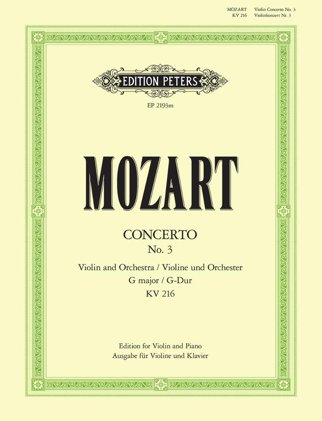 Mozart Vln Concerto G KV216 PET