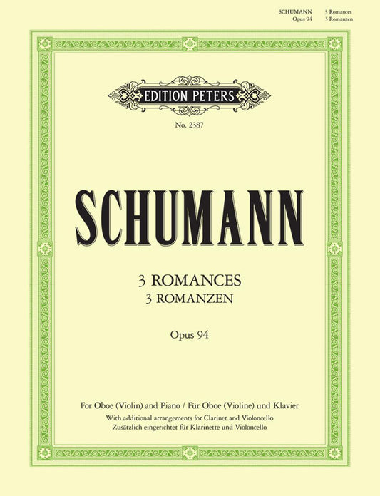 Schumann 3 Romances Op94 Oboe or Vln EP
