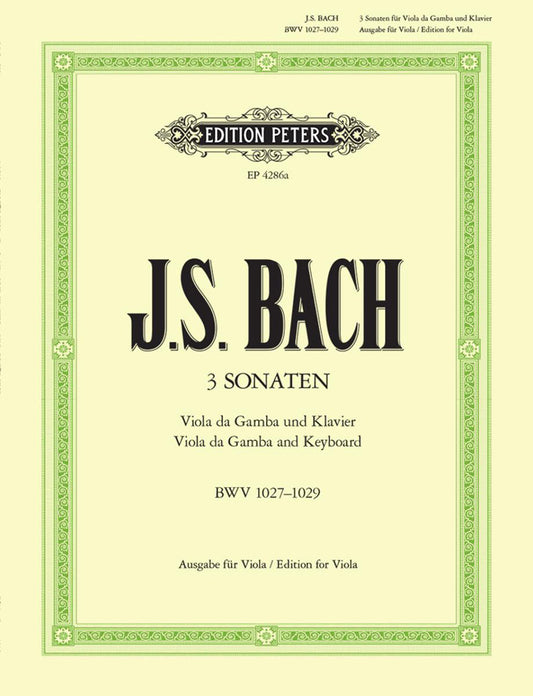 Bach 3 Sonatas Vla de Gamba PET