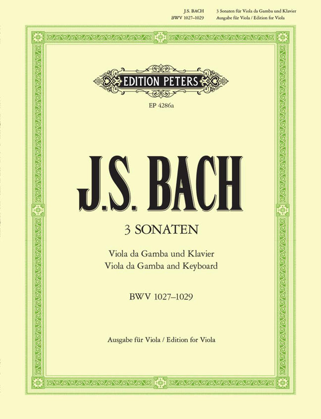 Bach 3 Sonatas Vla de Gamba PET