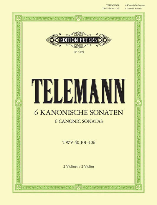 Telemann 6 Canonic Sonatas 2 Vln PET TW