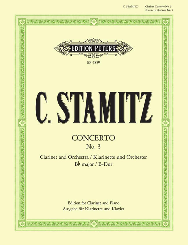 Stamitz Clt Concerto No3 Bbmaj PET