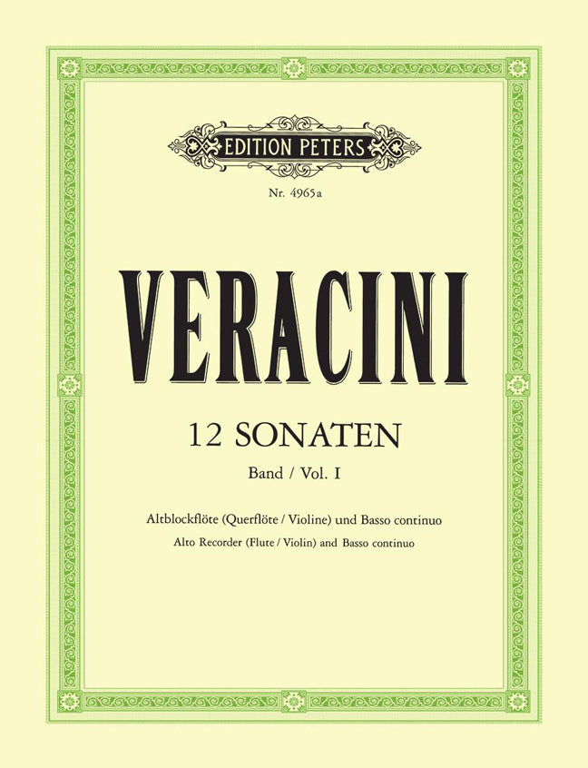 Veracini 12 Sonatas Vln Vol1 PET
