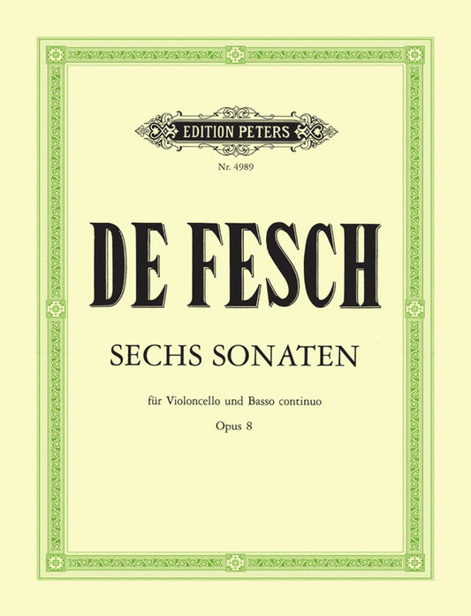 De Fesch 6 Cello Sonatas Op8