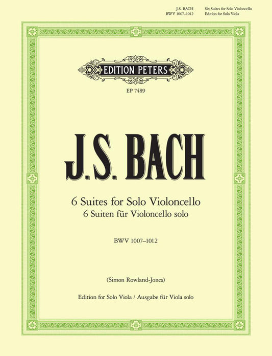 Bach 6 Cello Suites for Viola PET