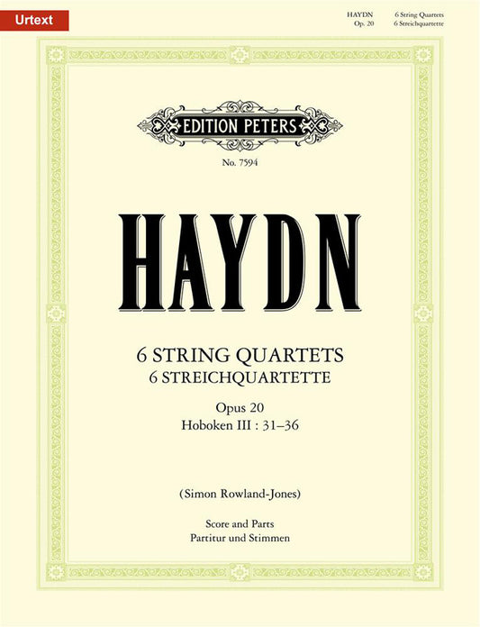 Haydn 6 String Quartets Op20 SC&Pts PET