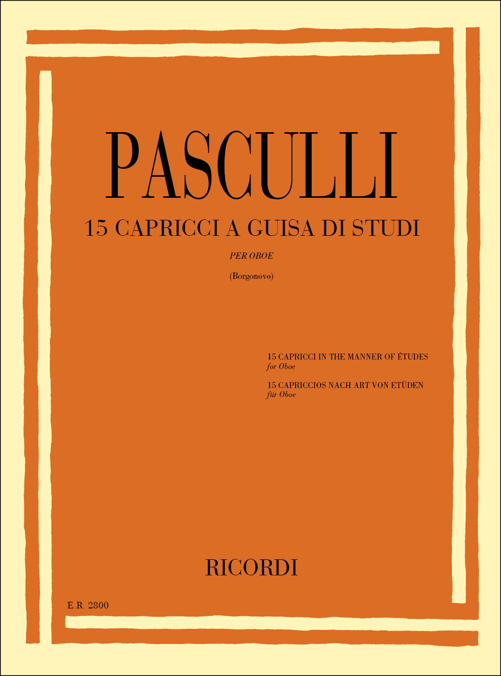 Pasculli 15 Capricci Etudes Oboe RIC