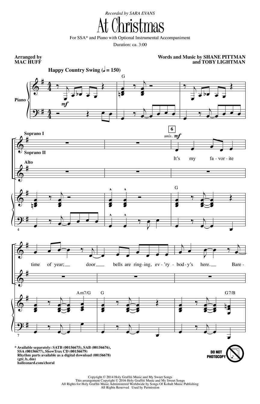 At Christmas Arr Mac Huff SSA
