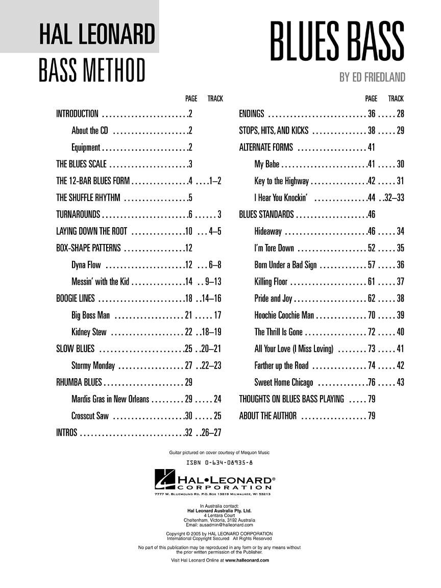 HL Blues Bass Method Bk+CD