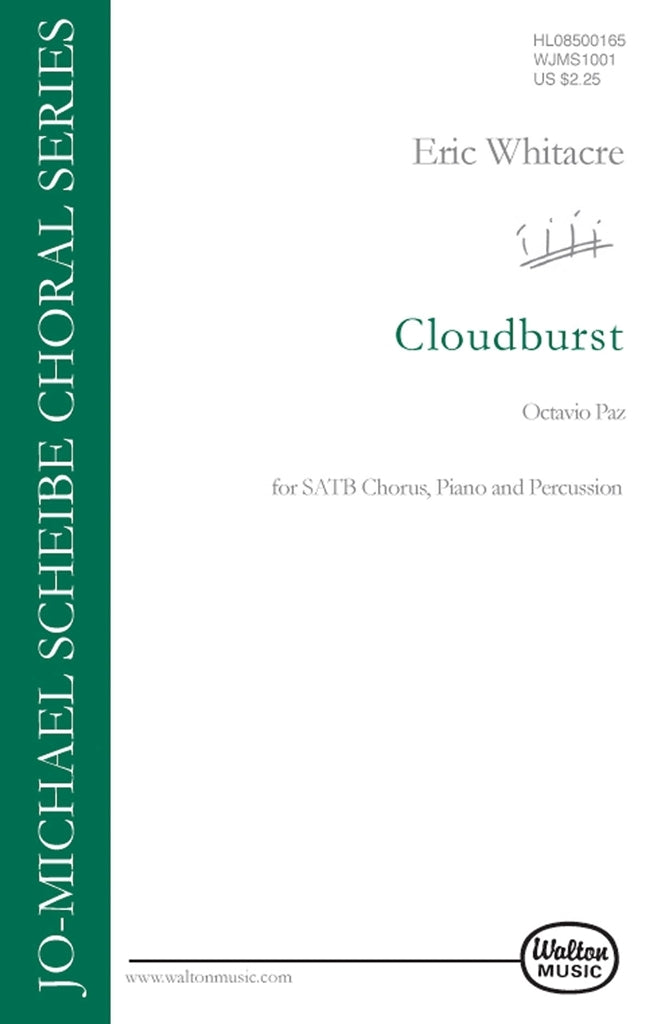 Whitacre Cloudburst SATB+Pno+Perc WAL