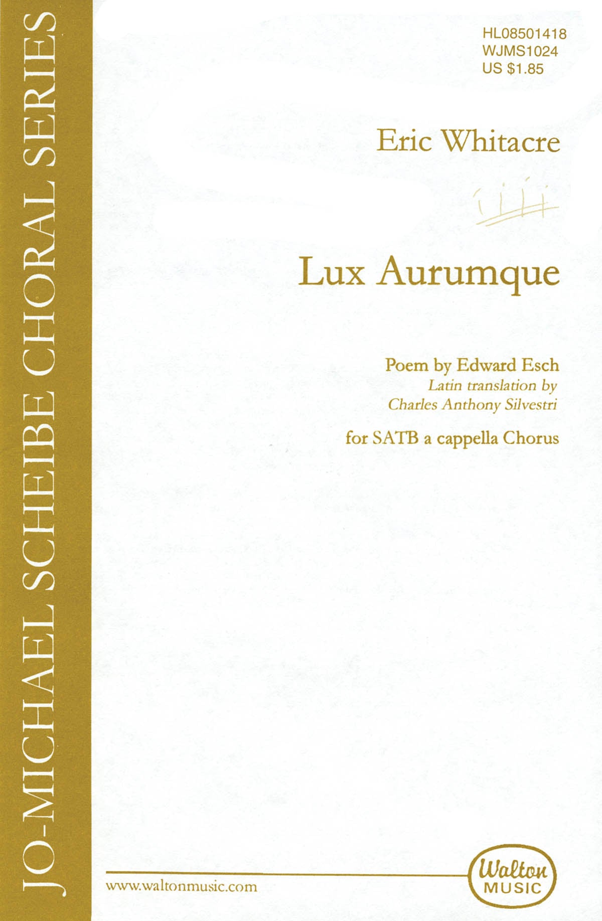 Whitacre Lux Aurumque SATB Div