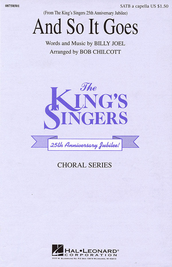 And So It Goes Kings Singers SATB HL