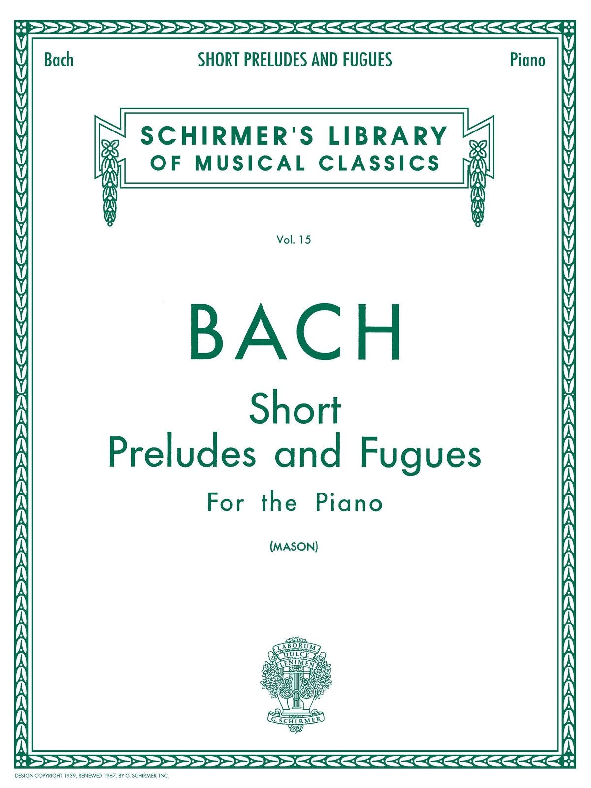 Bach Short Preludes and Fugues Pno GS V