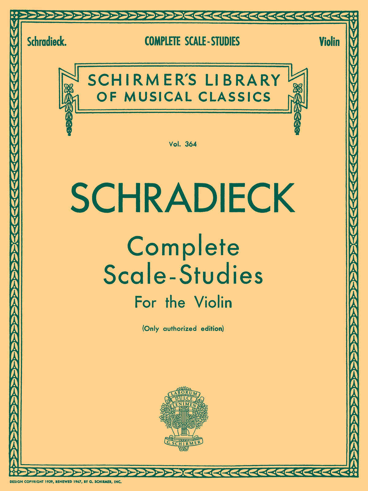 Schradieck Scale Studies Vln GS