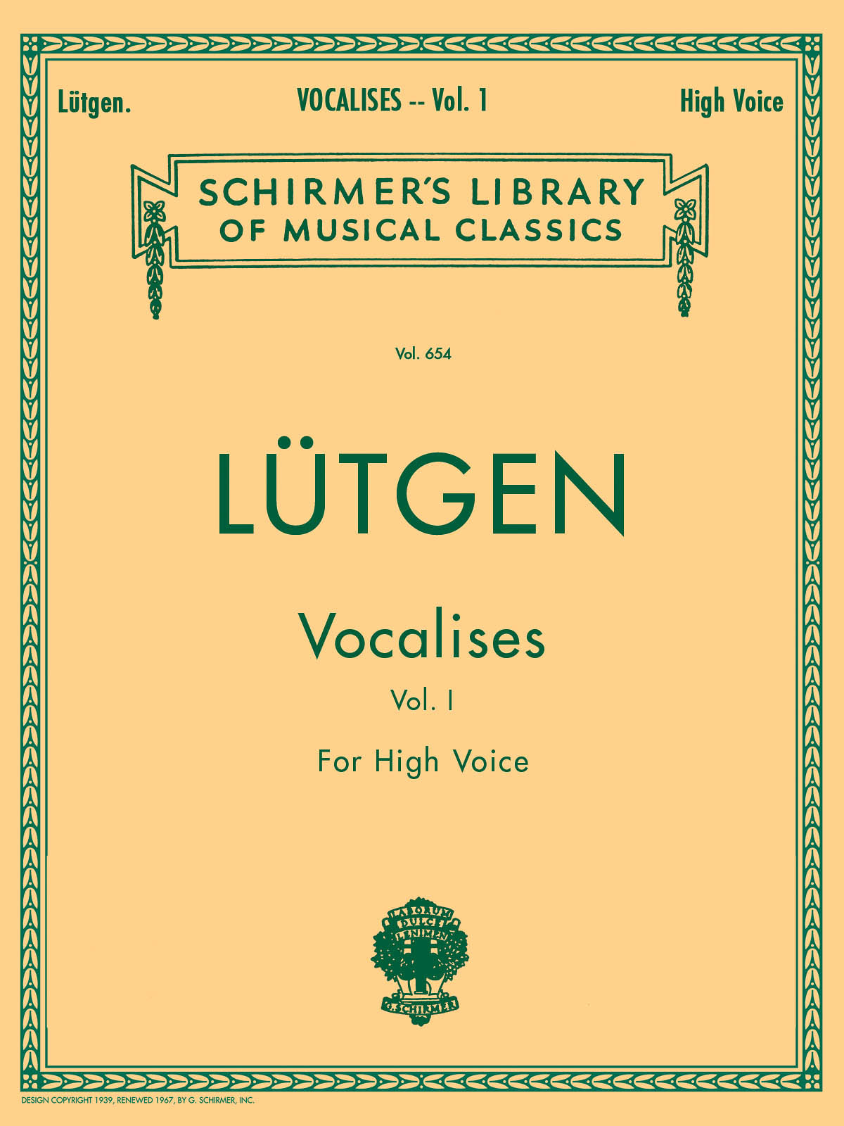 Lutgen Vocal Exercises Vol1 High Voice