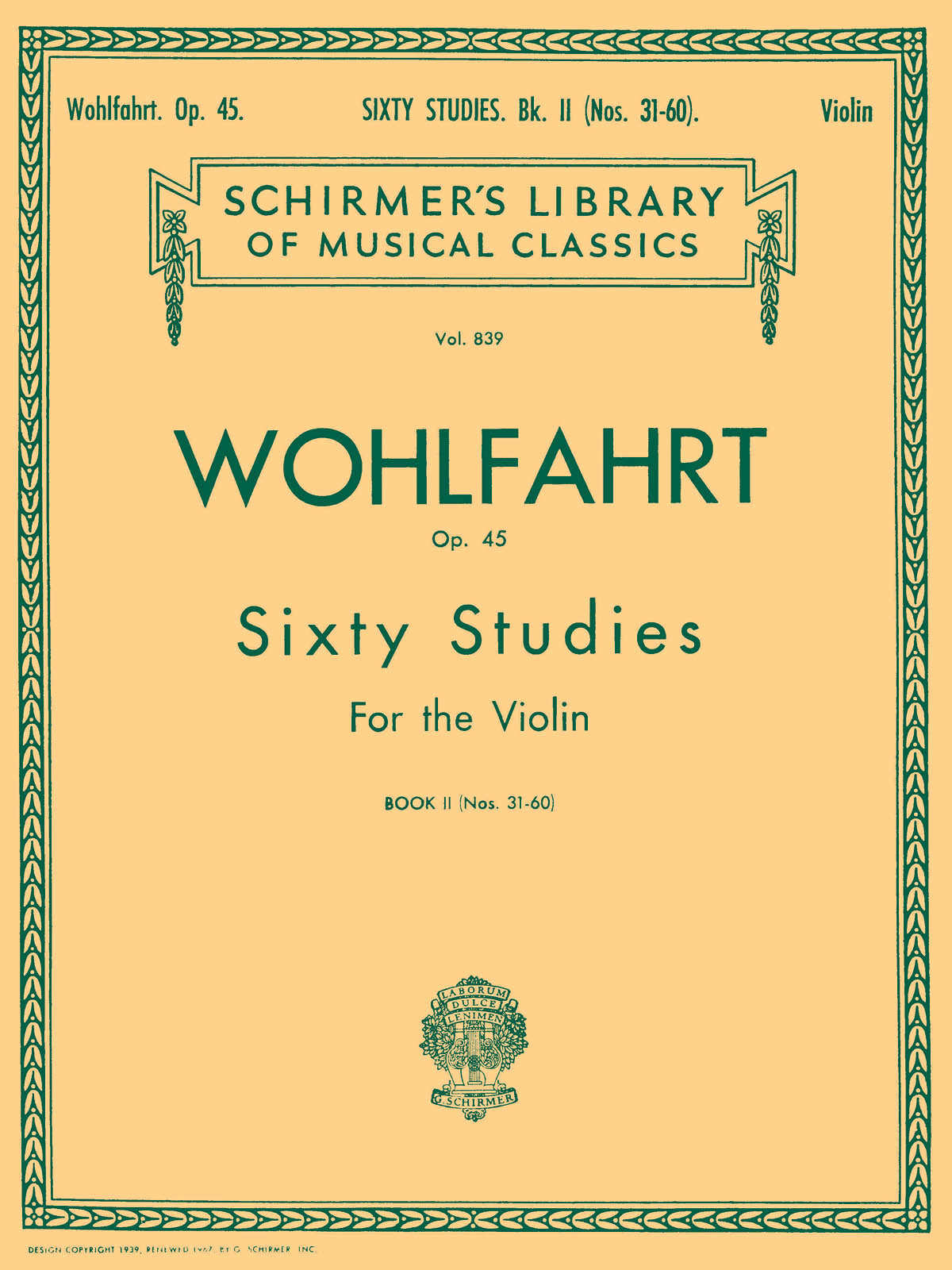 Wohlfahrt 60 Vln Studies Bk2 Nos 31-60