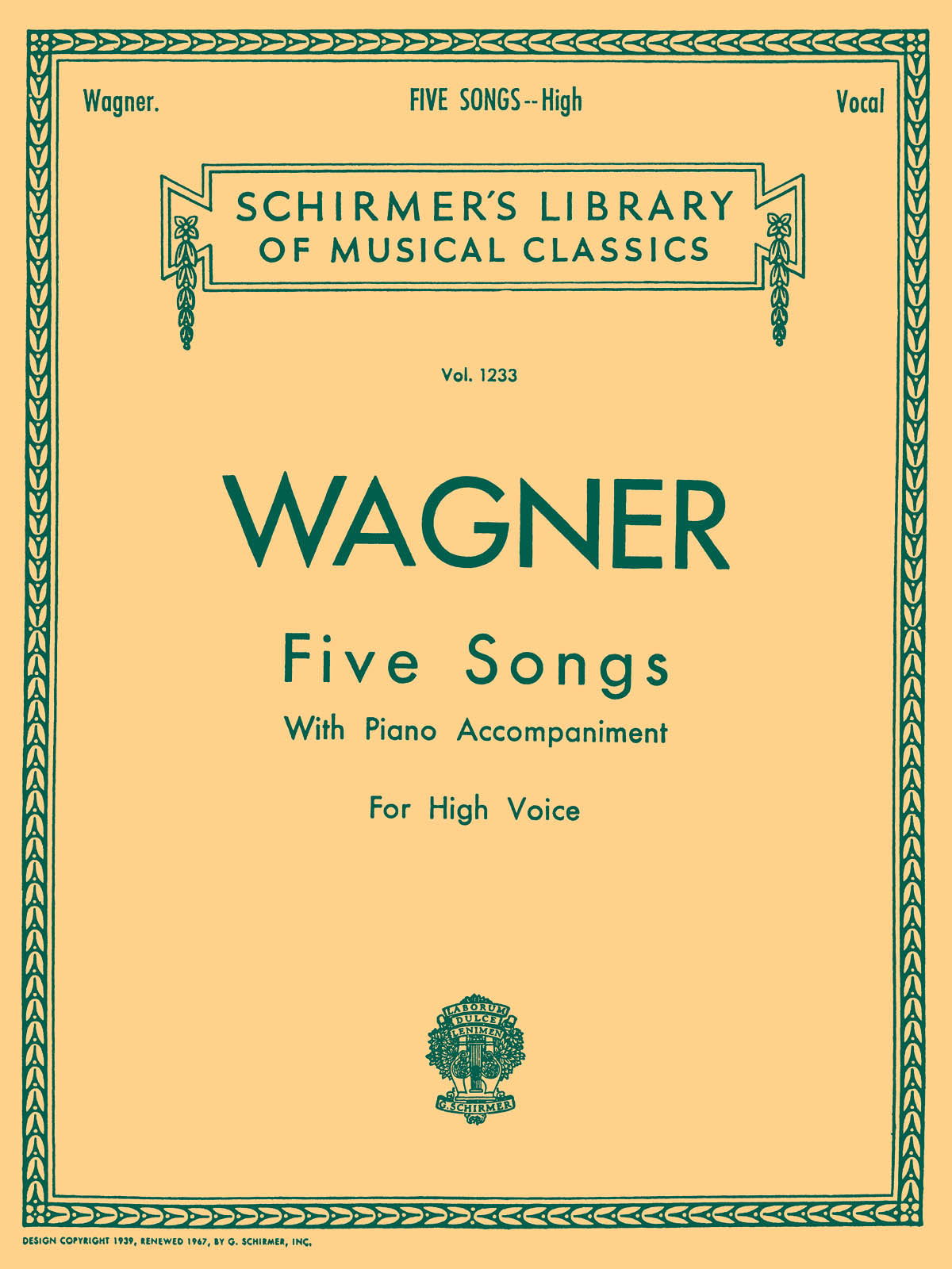 Wagner 5 Songs Wesendonck Leider High V