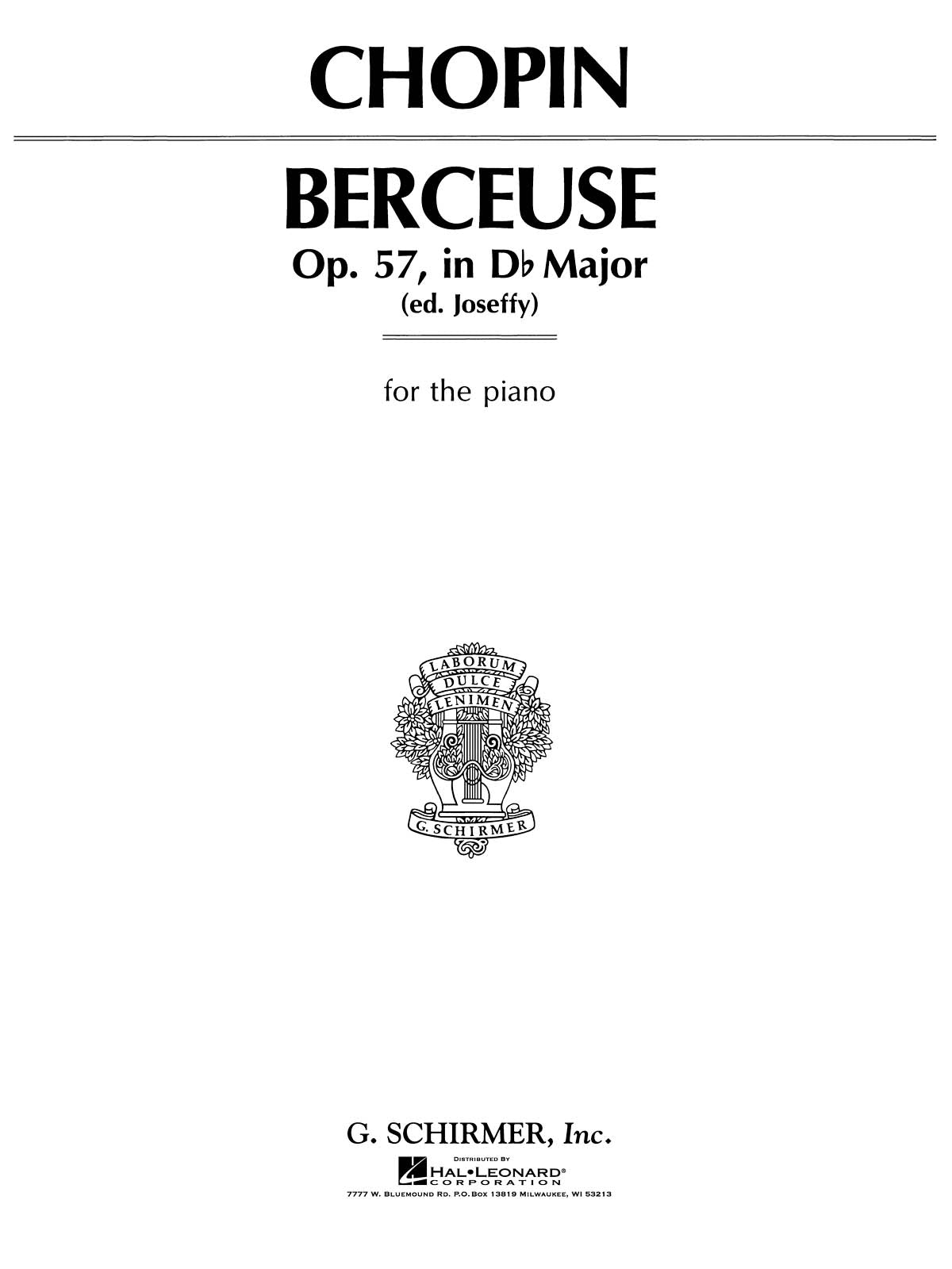 Chopin Berceuse Op57 Dflat Major Pno GS