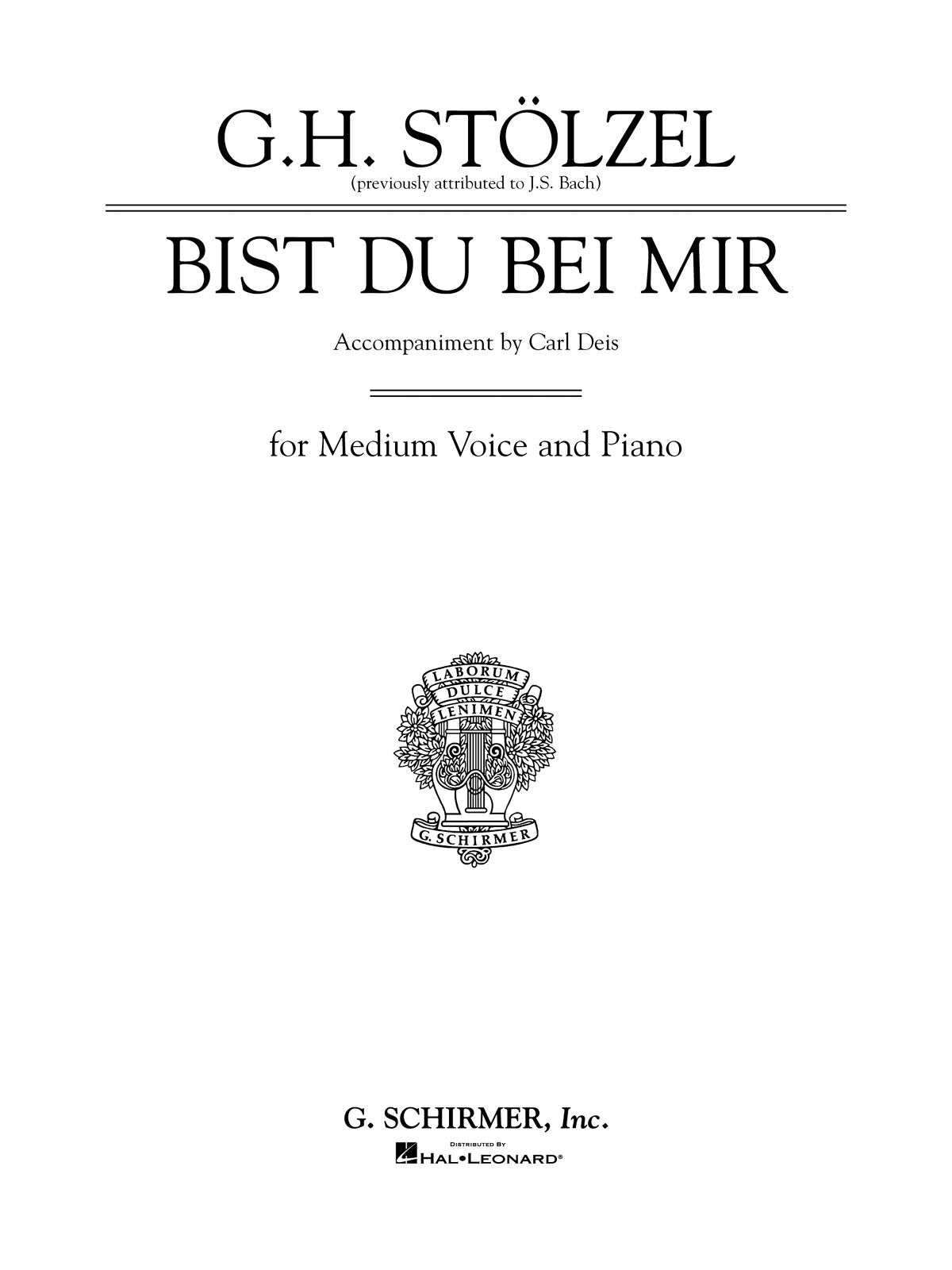 Bist du Bei Mir Stolzel/(Bach) Med Voic