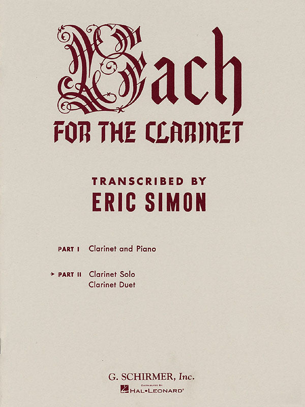 Bach for Clarinet Simon Clt&Pno GS