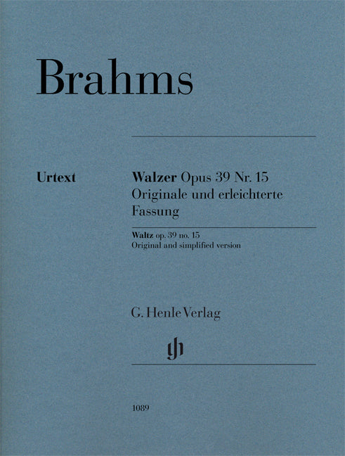 Brahms Waltz Op.39 No.15 Pno Orig+Simpl