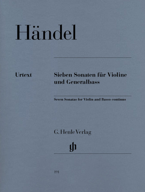 Handel 7 Sonatas For Vln And Basso Cont