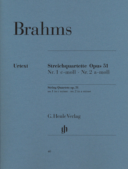 Brahms String 4tet Op51 No1 c min No2 a