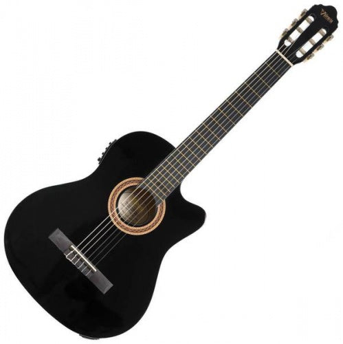Valencia Electro Classical Black Cutawa