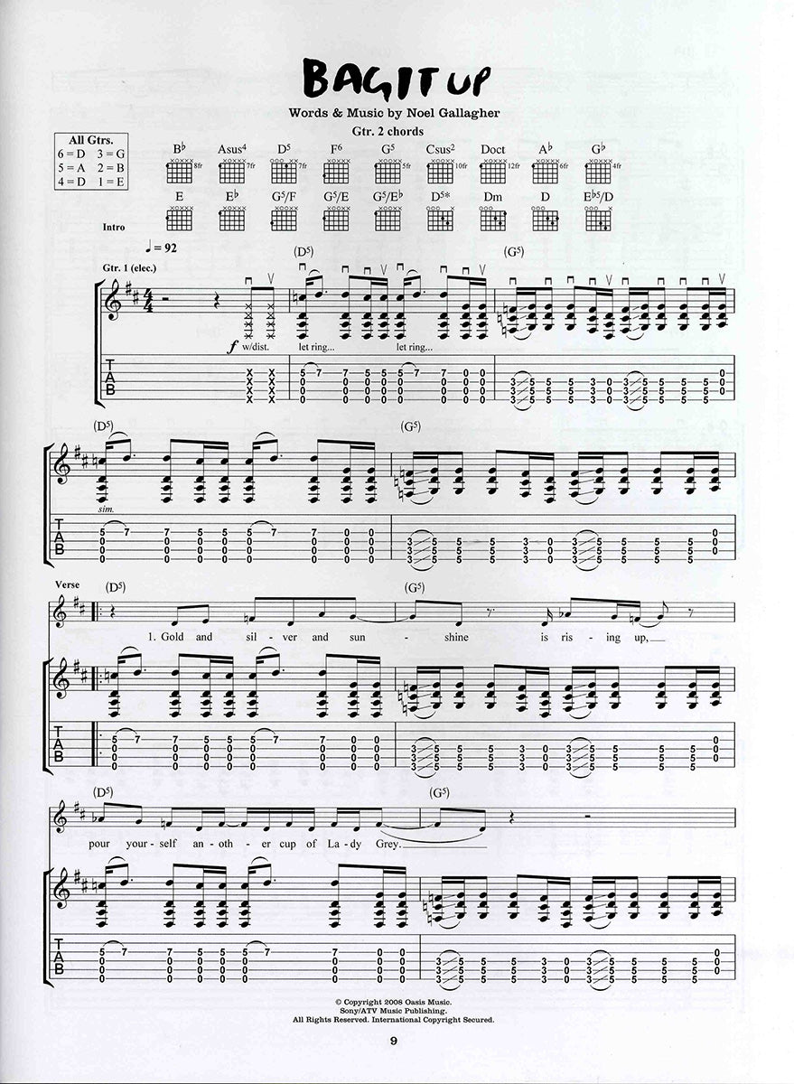 Oasis Dig out Your Soul TAB