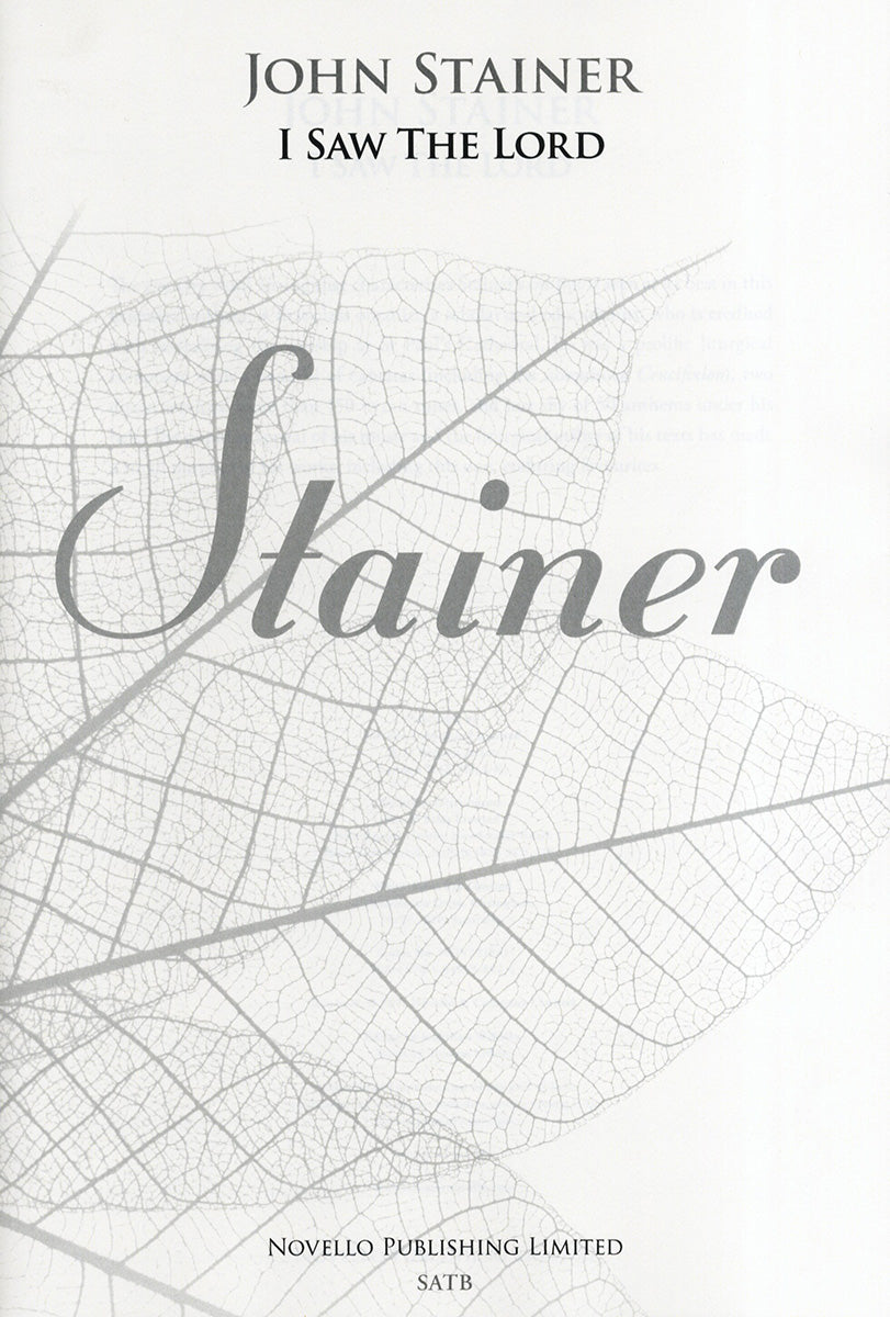 Stainer I Saw The Lord SATB NOV