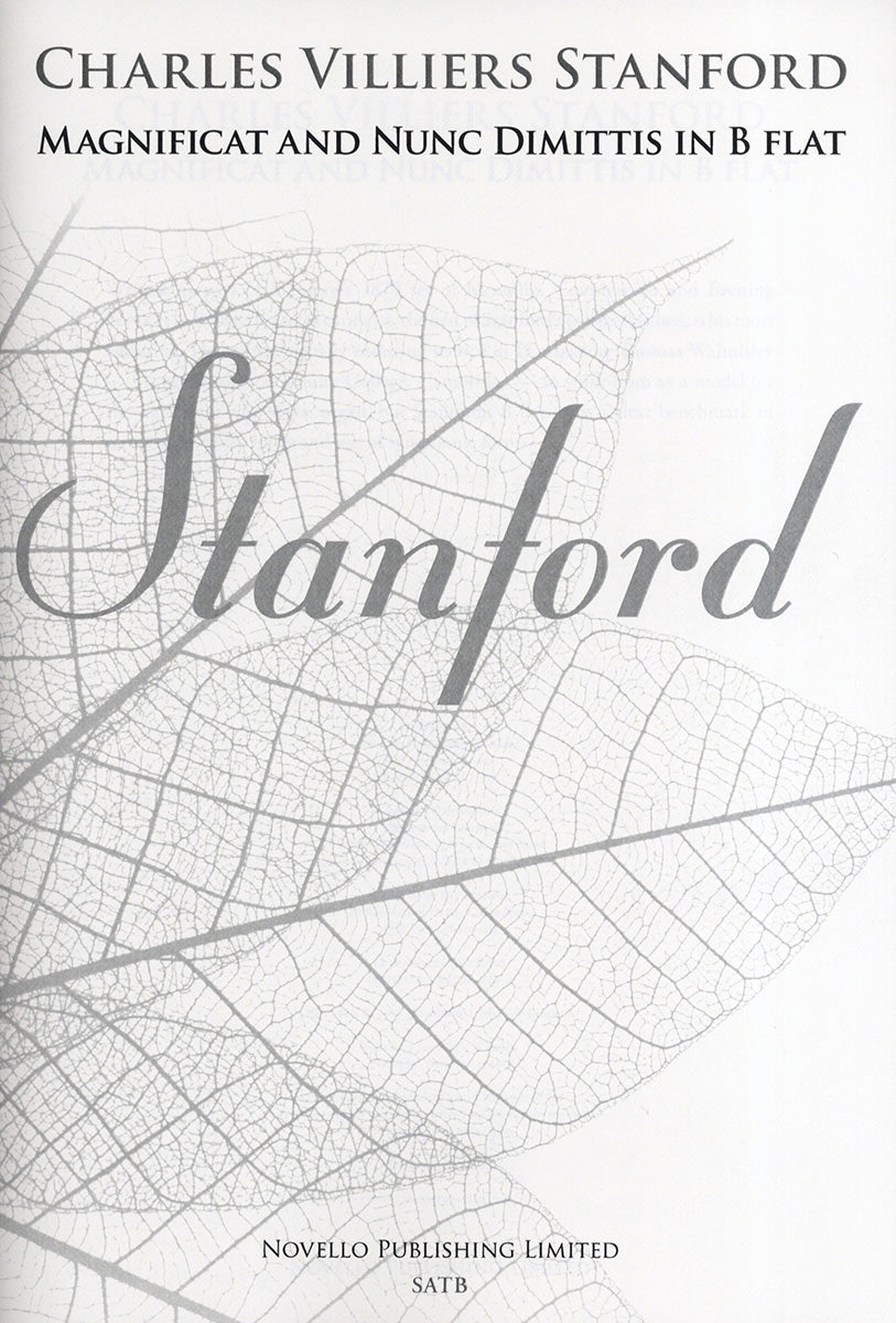 Stanford Mag & Nunc in Bb SATB/Org NOV