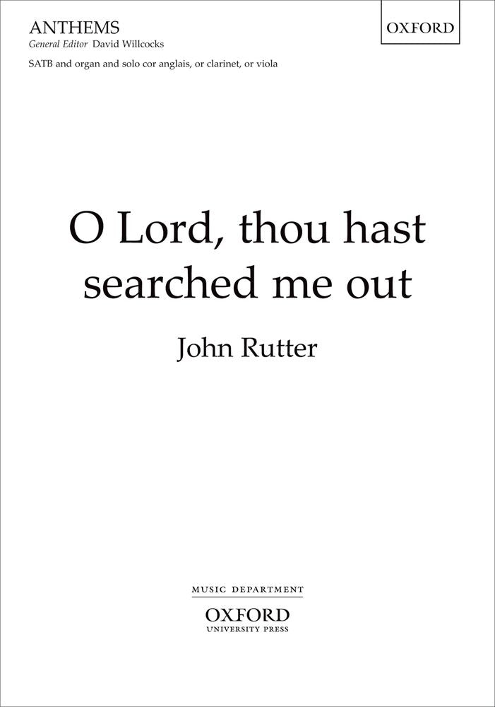 Rutter O lord thou hast searched me out