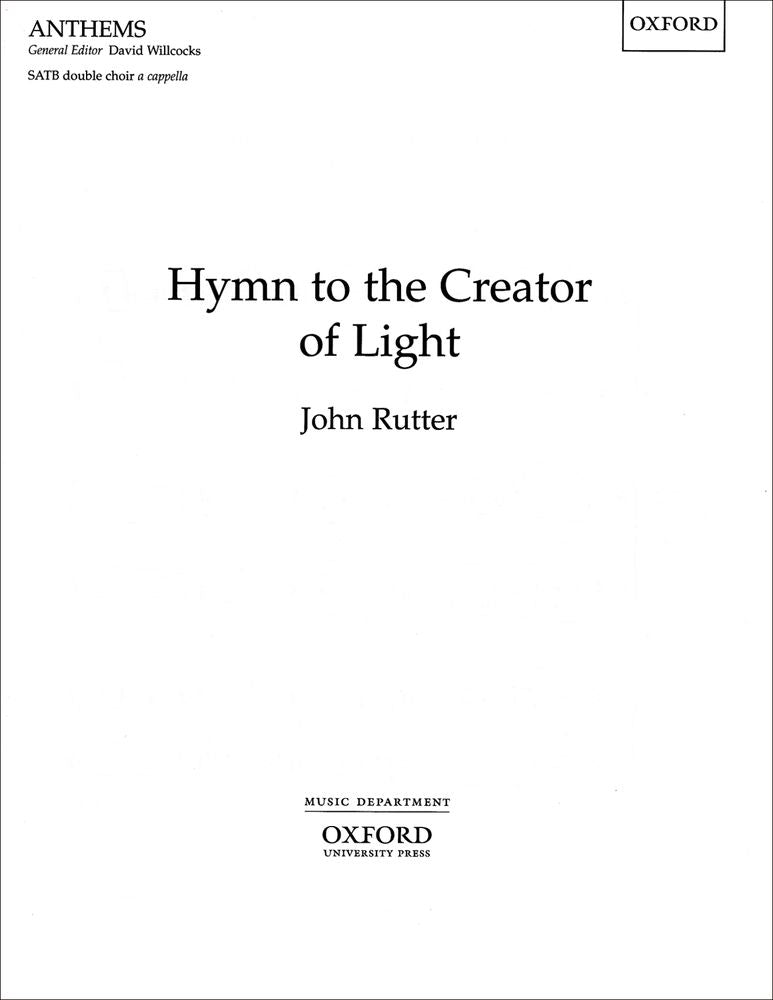 Rutter Hymn to the Creator of Light SAT
