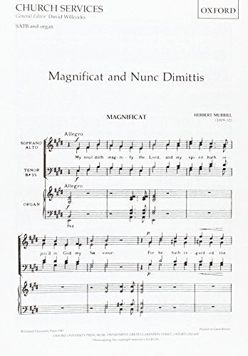 Murrill Mag & Nunc in E SATB+Org OUP